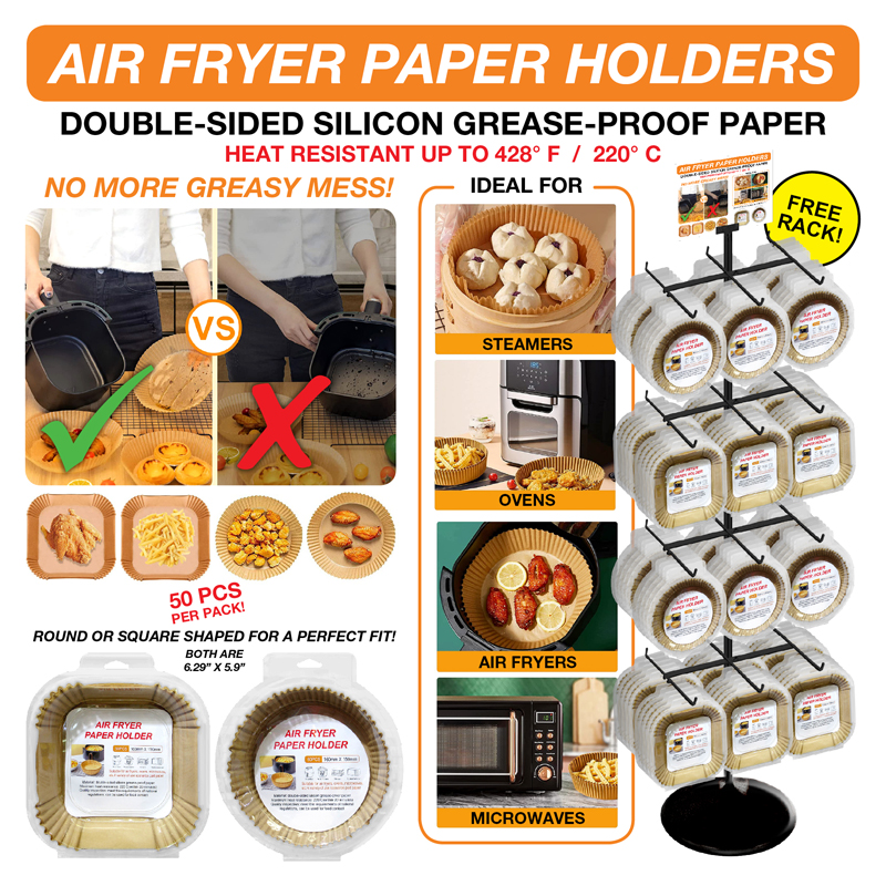 100pc Air Fryer Liners 50 per pack Display
