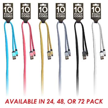 10ft Round Charge Cords for Type-C phones