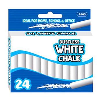 White Dustless Chalk 24 Pack