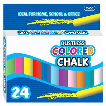 24 Pc Color Dustless Chalk 24 Pack