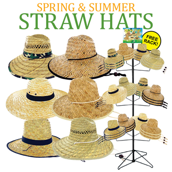 Summer Straw Hats 96 Pc Display