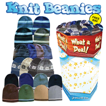 Knit Winter Beanies 120 Pc Dump Display