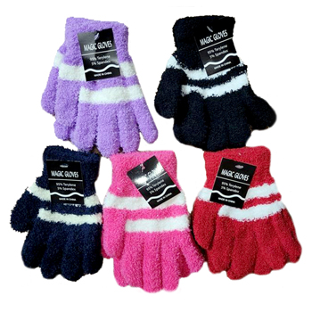 Ladies Winter Gloves 5 colors with stripes