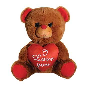7" Plush Brown Bear with Heart
