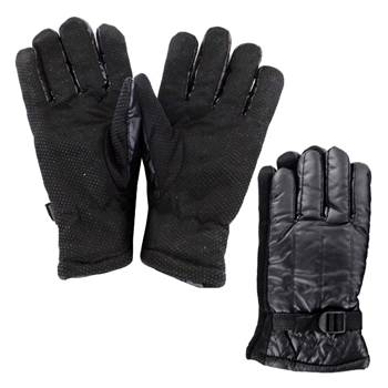 Black Leathers Men Winter Gloves