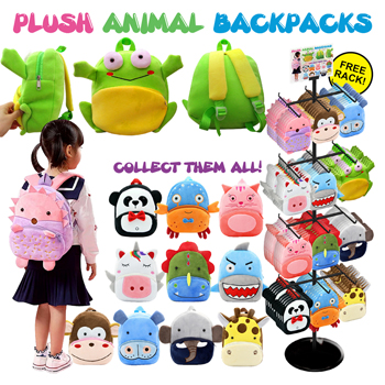 144pc Animal Backpacks 12 styles & display