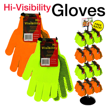240pc High Visibility Work Gloves Display