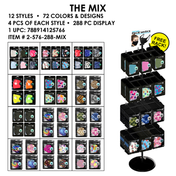 288 PC Assorted Face Mask Display
