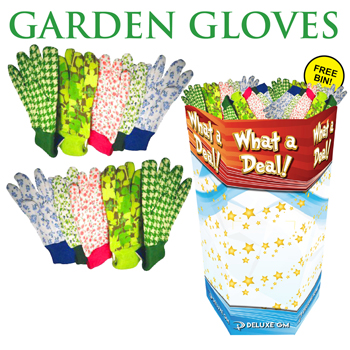 Garden Gloves 144pc Display