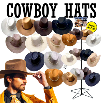 72pc Cowboy Hat Display