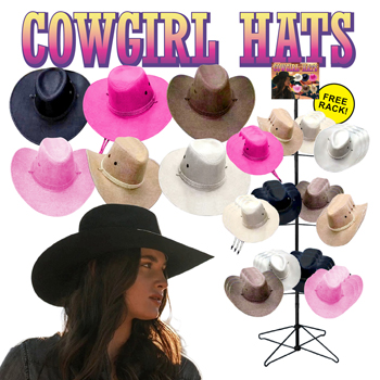 72pc Ladies Cowgirl Hat Display