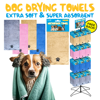 96pc Dog Drying Towel Display