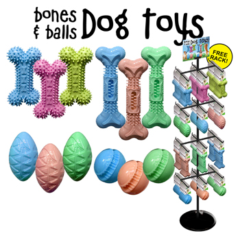144pc Spike Squeaky Pet Toy Display