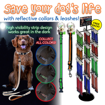 192pc Reflective Dog Leash & Collar Display