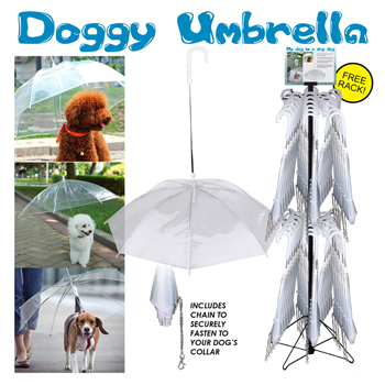 60pc Dog walking umbrella and leash combo display