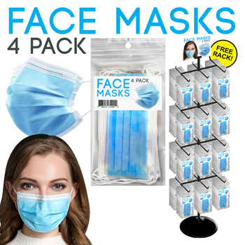 288PC 4 Pack Face Mask Display
