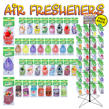 480pc Air fresheners 32 styles with display