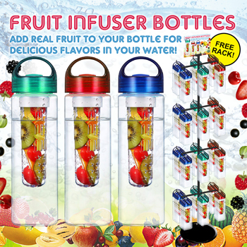 120pc fruit infuser water bottle display
