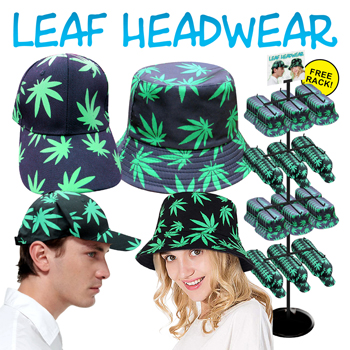 96pc Leaf Hats Display