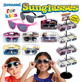 72pc Licensed Kids Sunglasses Display