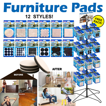 288pc Floor and furniture protectors 12 styles