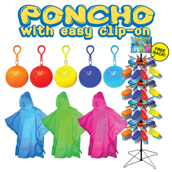 200pc Ponchos in Reusable Holders with Clip