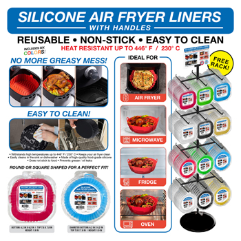 96pc Silicone Air Fryer Liner Display
