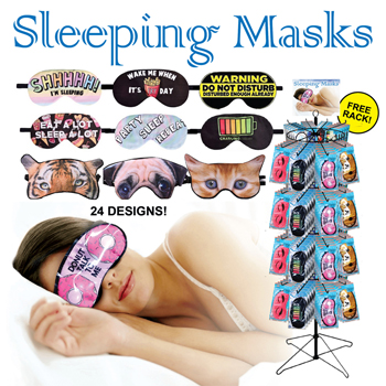 288pc Sleeping Mask Display 24 assorted styles