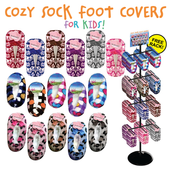 72pc Cozy Kids Slipper Sock Display