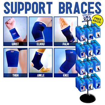 240pc sports support braces. 6 assorted styles