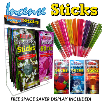 36pc Incense Sticks Display. 60 pack 12 flavors