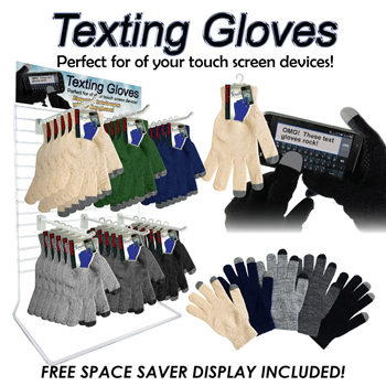 36pc Magic Texting Gloves Counter Display