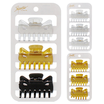 Jaw Clips 3pk, 3 assorted styles