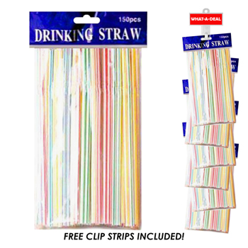 24pc Flexible Straws 150 pack with 2 clip strips