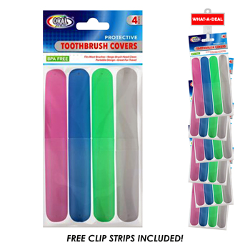 36pcs Oral Fusion Toothbrush Holder 4PK with 3 clip strips