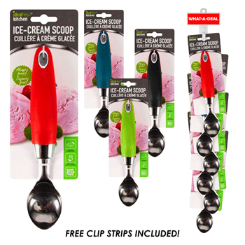 36pcs Ideal Kitchen Stainless Steel Ice Cream Scoop with 3 clip strips