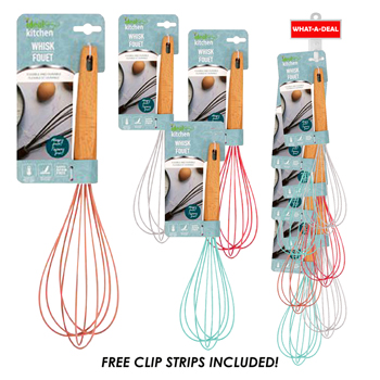 36pcs Ideal Kitchen Silicone Whisk with 3 clip strips