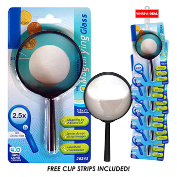 36pcs 4" Round Magnifying Glass  with 3 clip strips