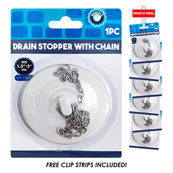 36pcs Drain Stopper with 11" Chain  with 3 clip strips