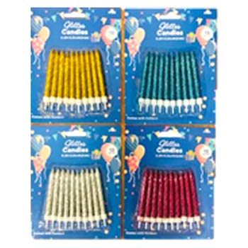 10 pack Glitter Birthday Candles