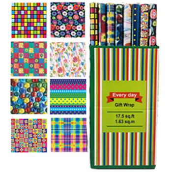 Everyday Gift Wrap - 17.5 sq ft 8 styles