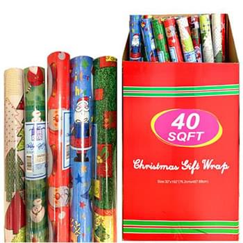 40Sq Ft Gift Wrapping Christmas Paper