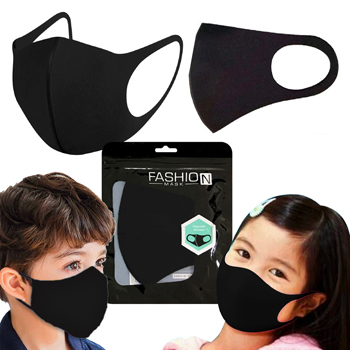 Kids Black Washable Face Masks