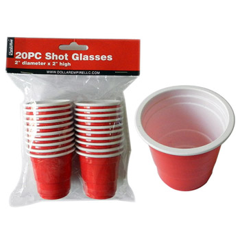 20 Pack Red Shot Cups  2"