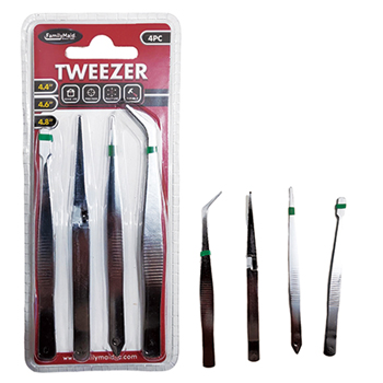 4 Pack 4.5" Tweezers set