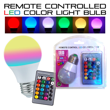Remote Control LED Colored Light Bulb