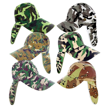 Camo Hat with Neck Protector, 5 colors