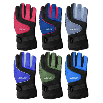 Men's Sport Ski Gloves. 6 colors assorted