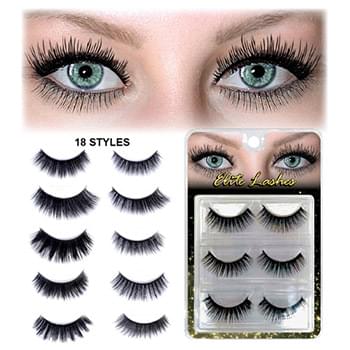 3 pack Eyelashes. 18 assorted styles