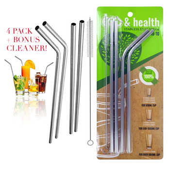 Stainless Steel Straws 4 pack & 2 pack, assorted